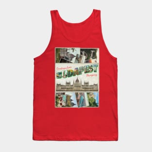 Greetings from Budapest in Hungary vintage style retro souvenir Tank Top